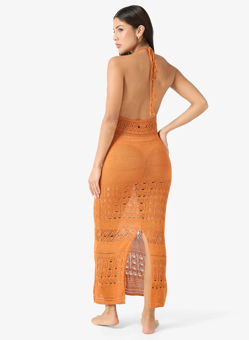 جينجر Crochet Beach Dress